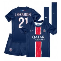 Paris Saint-Germain Lucas Hernandez #21 Hemmaställ Barn 2024-25 Korta ärmar (+ Korta byxor)